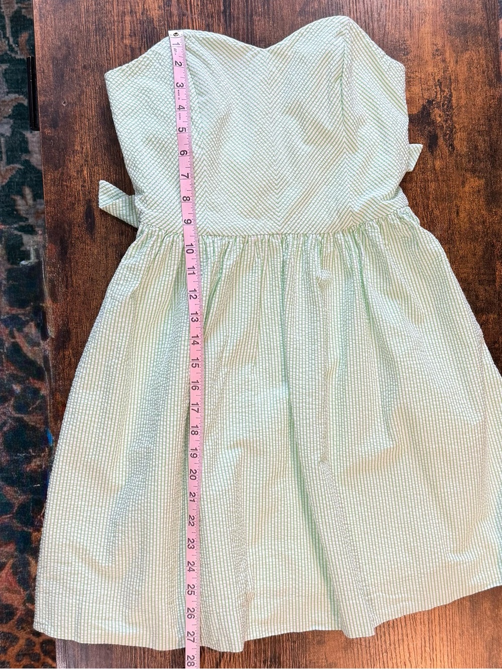 Lilly Pulitzer Richelle Dress Size 2 Green White Seersucker Strapless Preppy - Picture 8 of 12